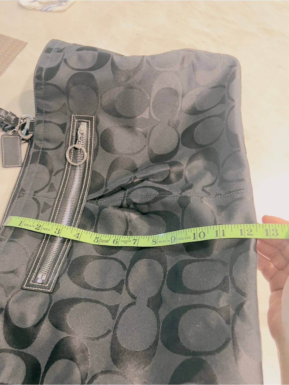 Coach Black Signature Jacquard Tote with Front Zip - Picture 6 of 8